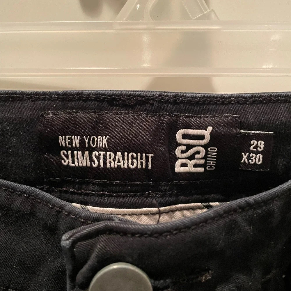 RSQ Cotton Chino Pants Black Sturdy Denim/ Jeans Slim Straight Fit  29x30